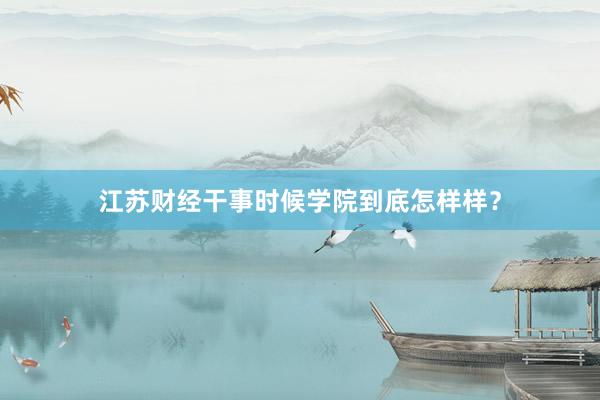 江苏财经干事时候学院到底怎样样？