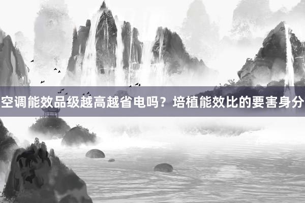 空调能效品级越高越省电吗？培植能效比的要害身分
